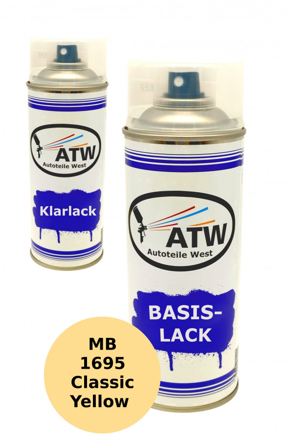 Autolack für Mercedes Benz 1695 Classic Yellow+400ml Klarlack Set